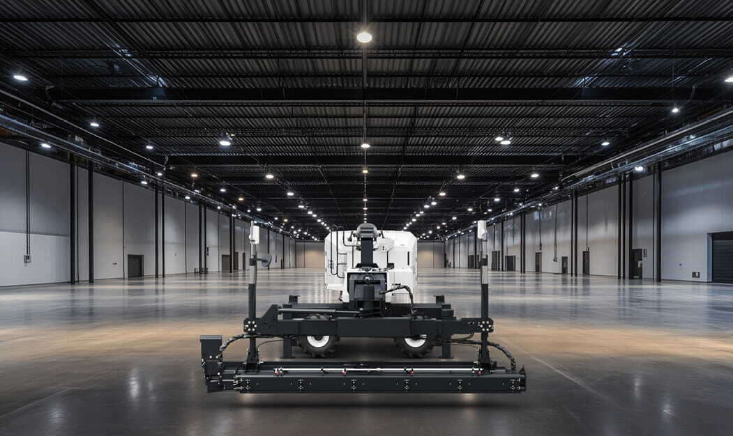 Machine inside factoy with lights on head